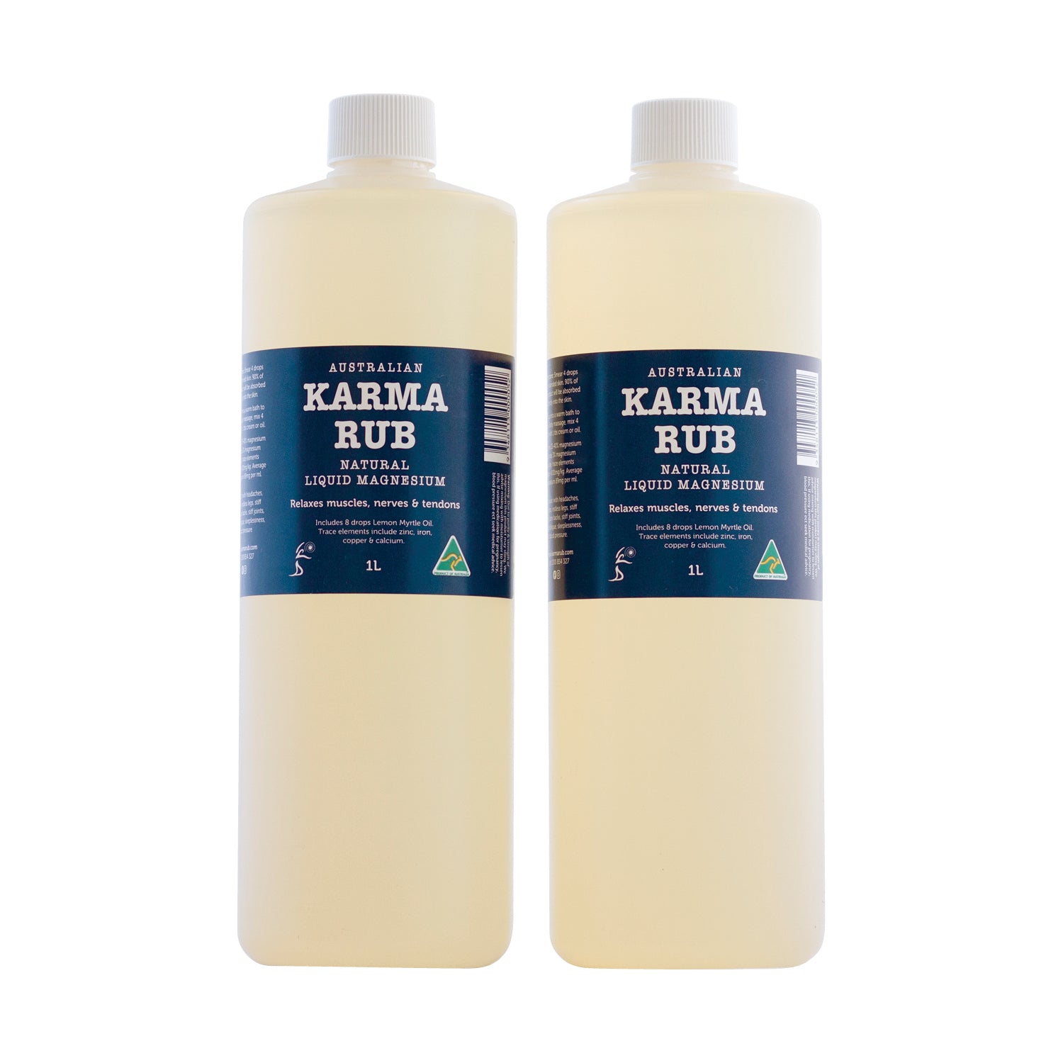 2 x 1 litre Karma Rub Magnesium - Karma Rub Liquid Magnesium 